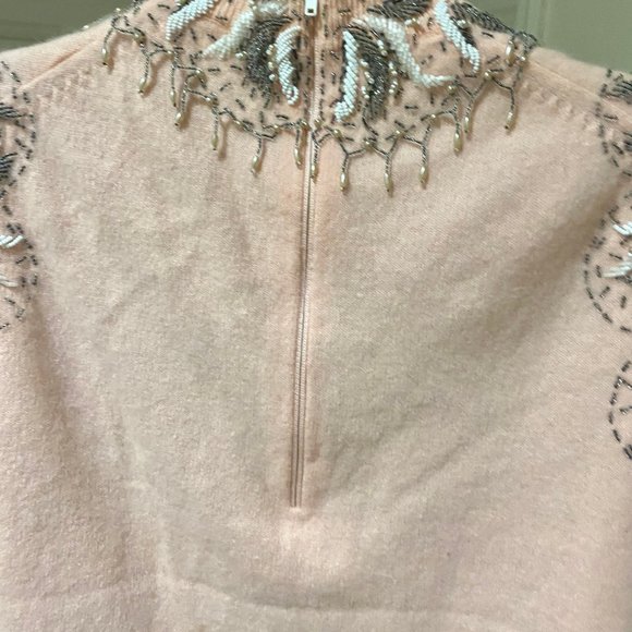Classic Vintage Beaded Sleeveless  Mock Turtleneck Sweater  ~ Size 8 - Picture 6 of 8